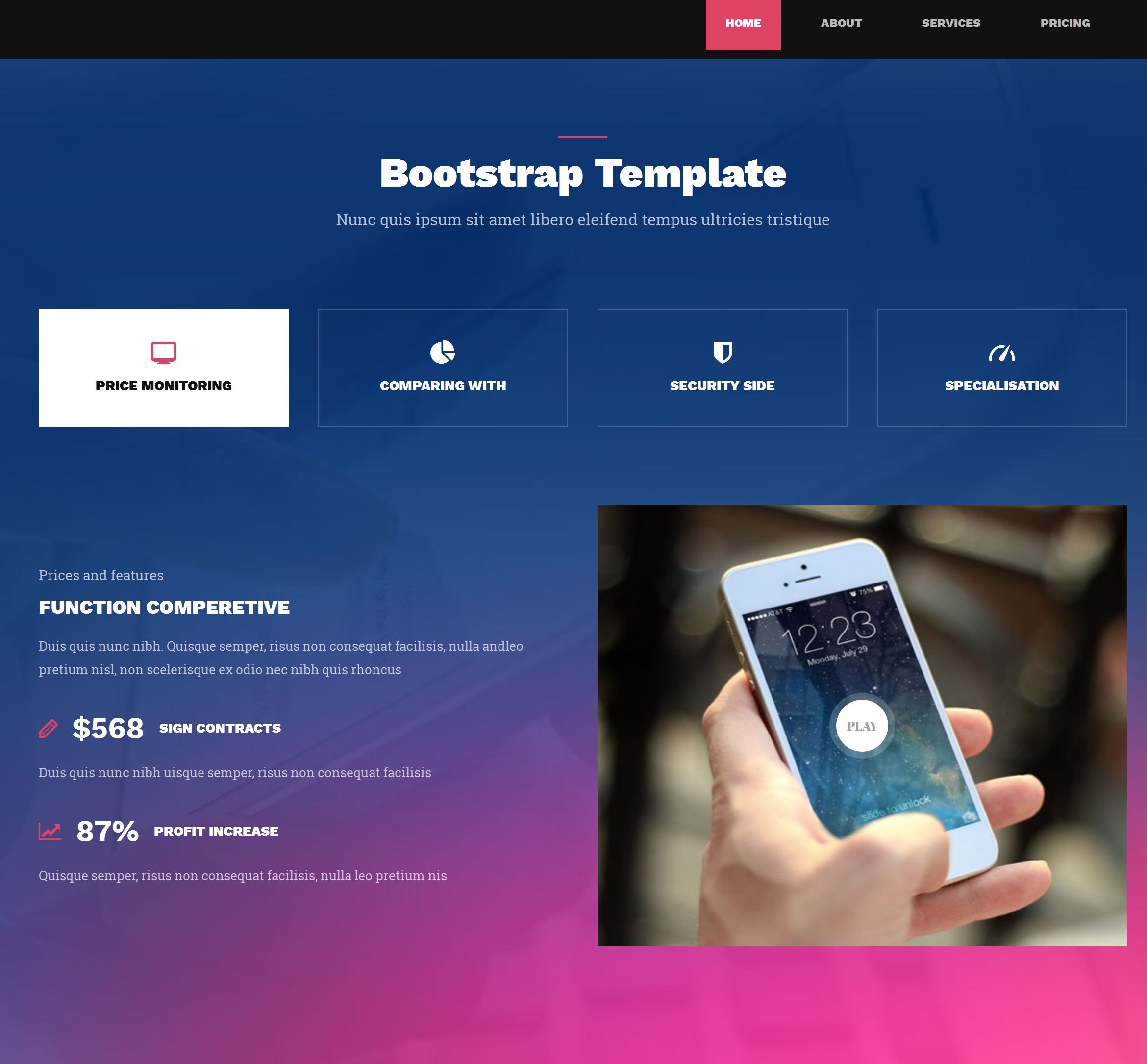 HTML5 Bootstrap Portfolio Theme