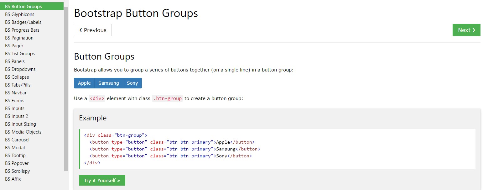 Bootstrap button group  training