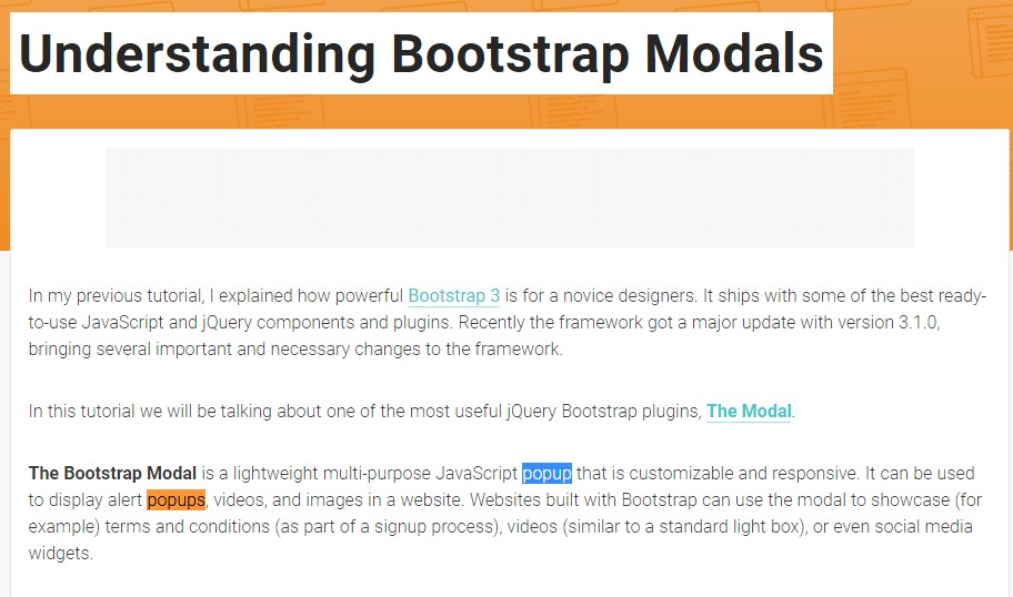  One more  valuable article  regarding to Bootstrap Modal Popup