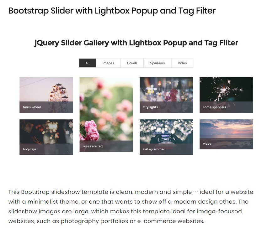  Bootstrap Gallery Slider 