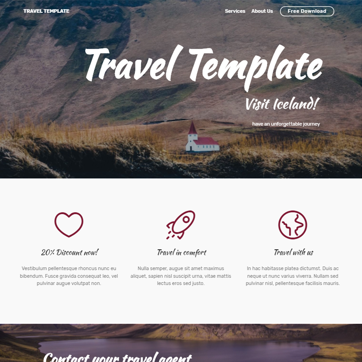 Free Bootstrap Travel Themes